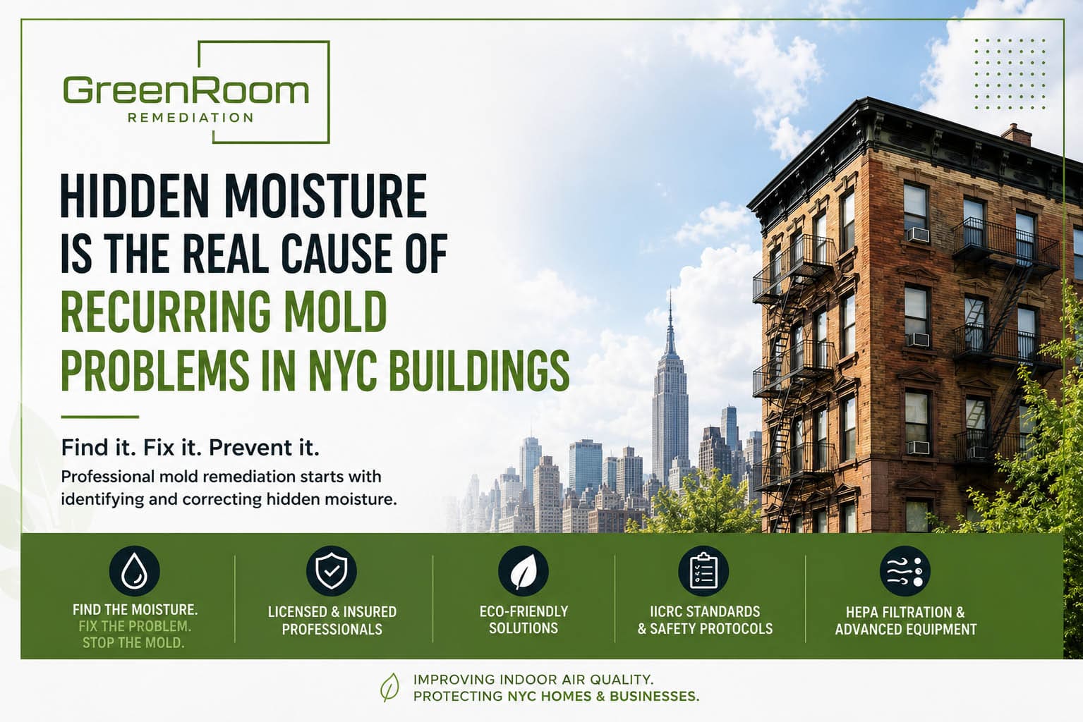 Hidden Moisture - Real Cause of Recurring Mold Problems in NYC | NYC Mold Remediation & Water Damage Restoration