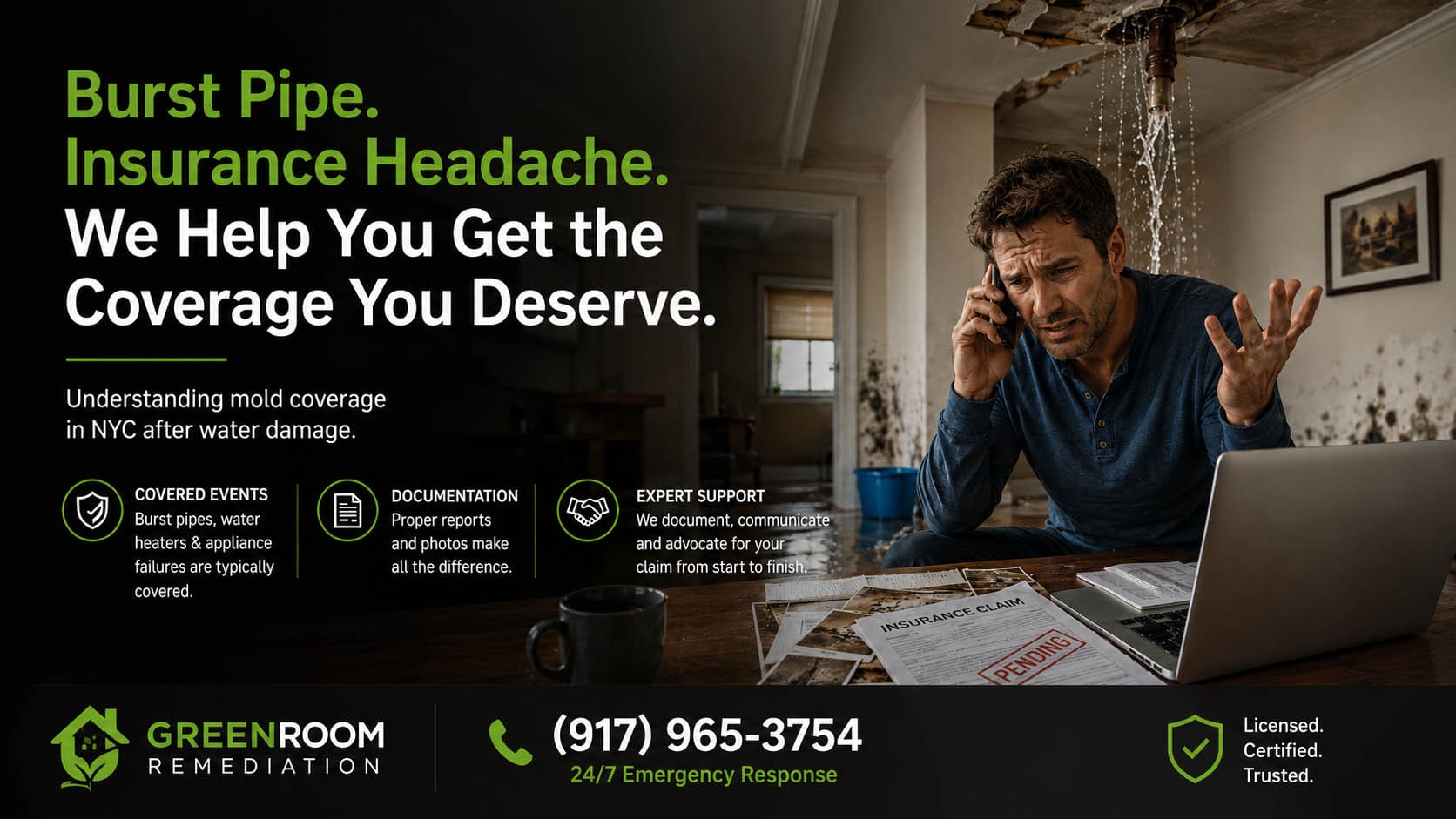 Insurance Claims for Mold in NYC Co-ops, Condos, and Rentals | NYC Mold Remediation & Water Damage Restoration