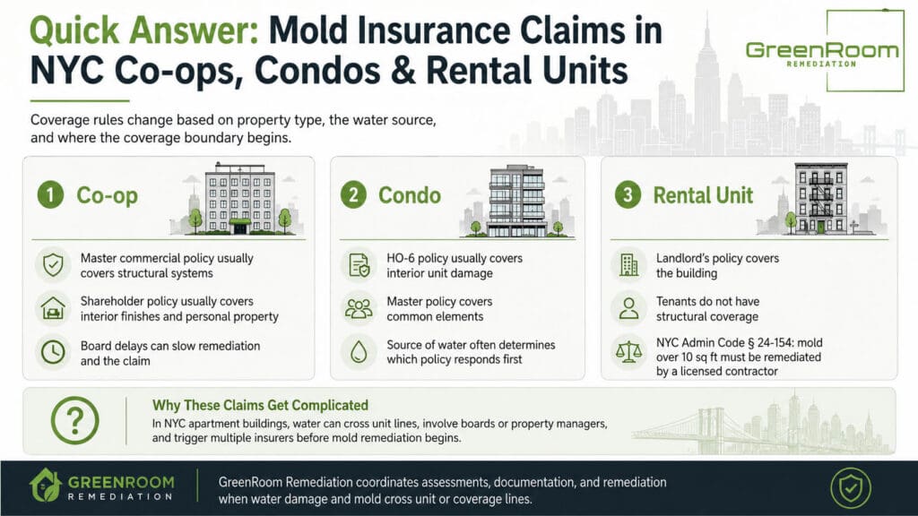Insurance Claims For Mold In Nyc Co-Ops, Condos, And Rentals Insurance Claims for Mold in NYC Co-ops, Condos, and Rentals | NYC Mold Remediation & Water Damage Restoration
