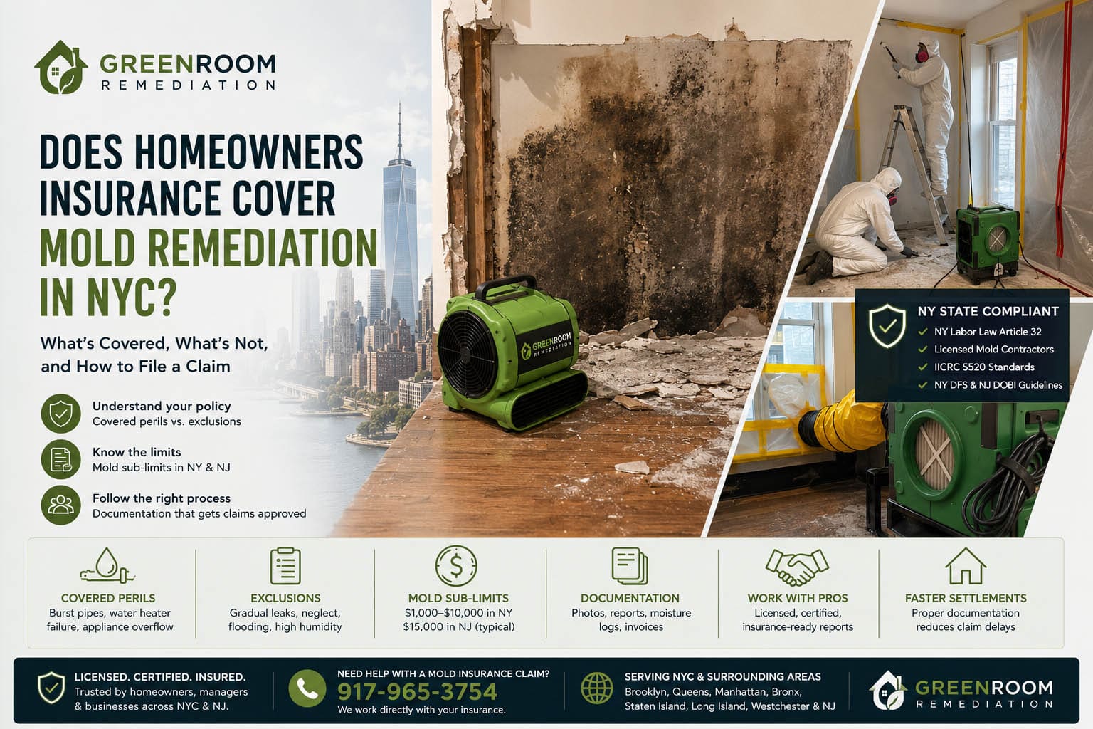 Does Homeowners Insurance Cover Mold Remediation in NYC | NYC Mold Remediation & Water Damage Restoration