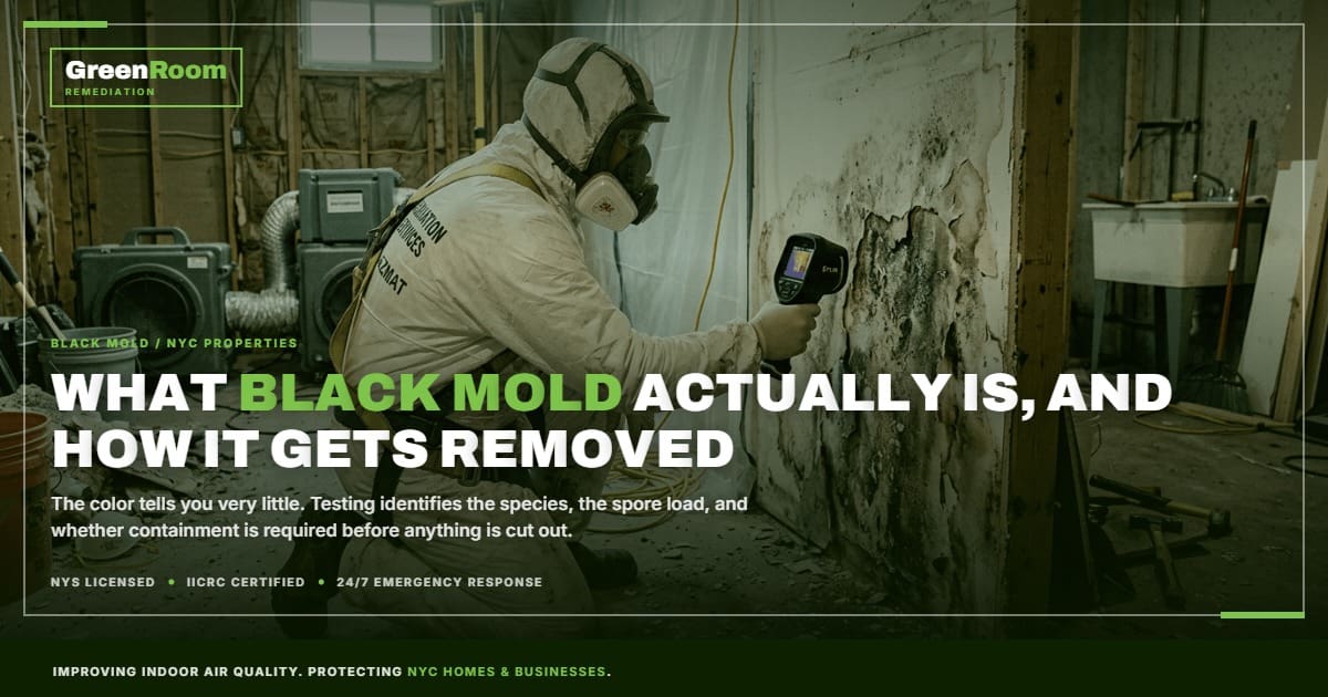 Black Mold In Nyc: Identification And Remediation — Greenroom Remediation Black Mold in NYC: What It Actually Is and When You Need Professional Remediation