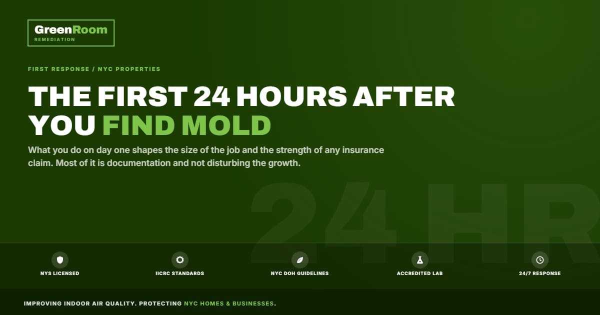 What to Do in the First 24 Hours After Discovering Mold in Your NYC Home | NYC Mold Remediation & Water Damage Restoration
