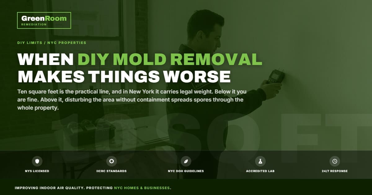 DIY Mold Removal: When It Is Fine and When It Makes Things Worse | NYC Mold Remediation & Water Damage Restoration