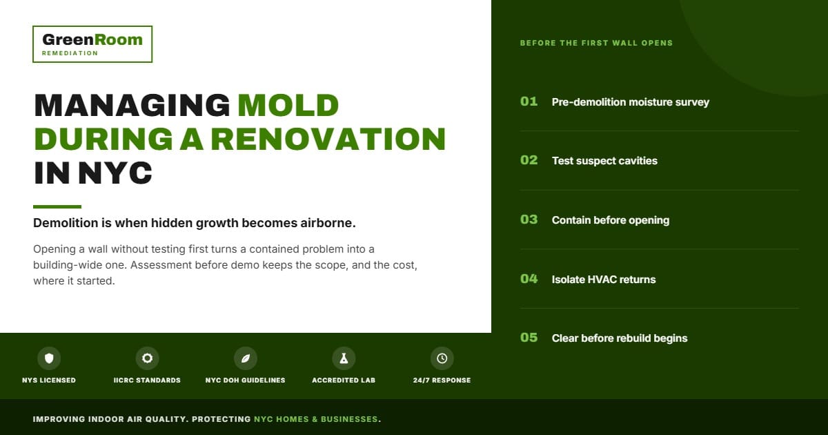 Mold During Renovation in NYC: Why Disturbing Walls Creates a Hidden Risk | NYC Mold Remediation & Water Damage Restoration