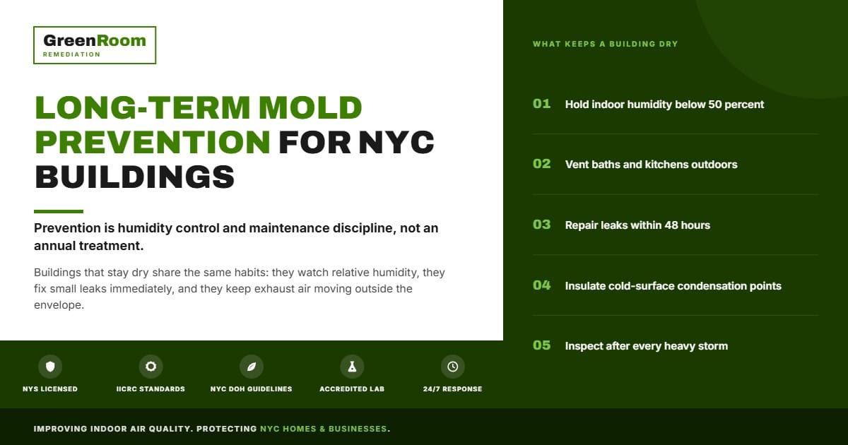 Long-Term Mold Prevention in NYC Buildings: What Actually Works | NYC Mold Remediation & Water Damage Restoration