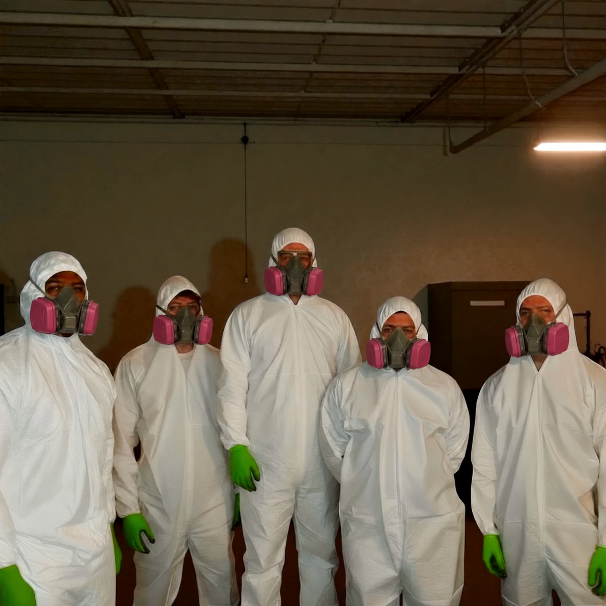 GreenRoom field team in protective suits and respirators