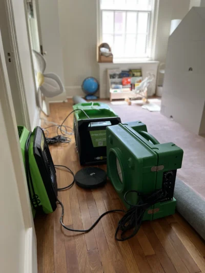 Actual GreenRoom air filtration and drying equipment