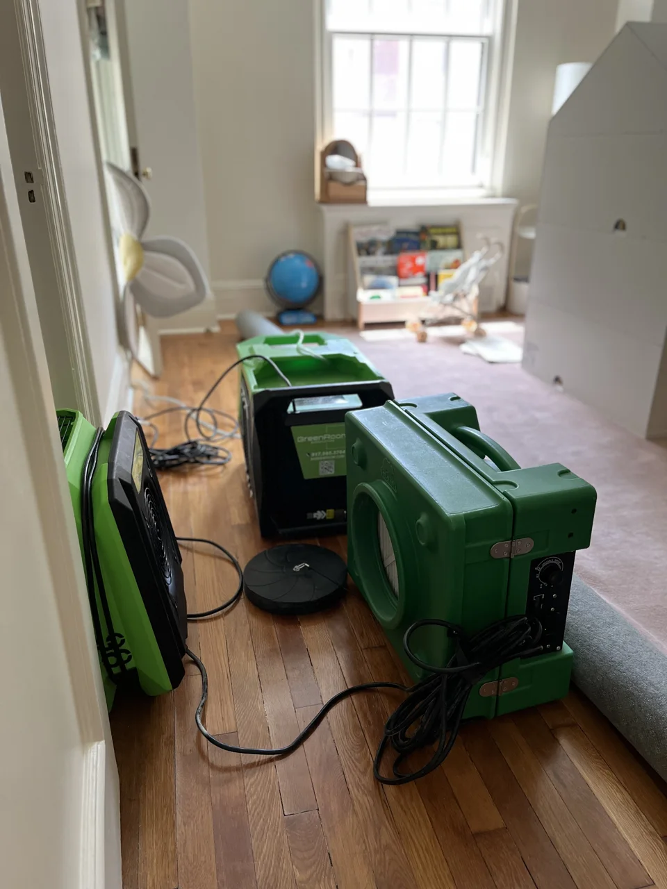 Actual GreenRoom air filtration and drying equipment